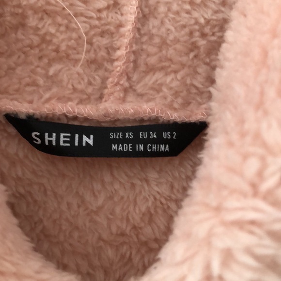 SHEIN NWOT Blush pink fluffy sweatshirt sz XS New w/o tags - Picture 5 of 5